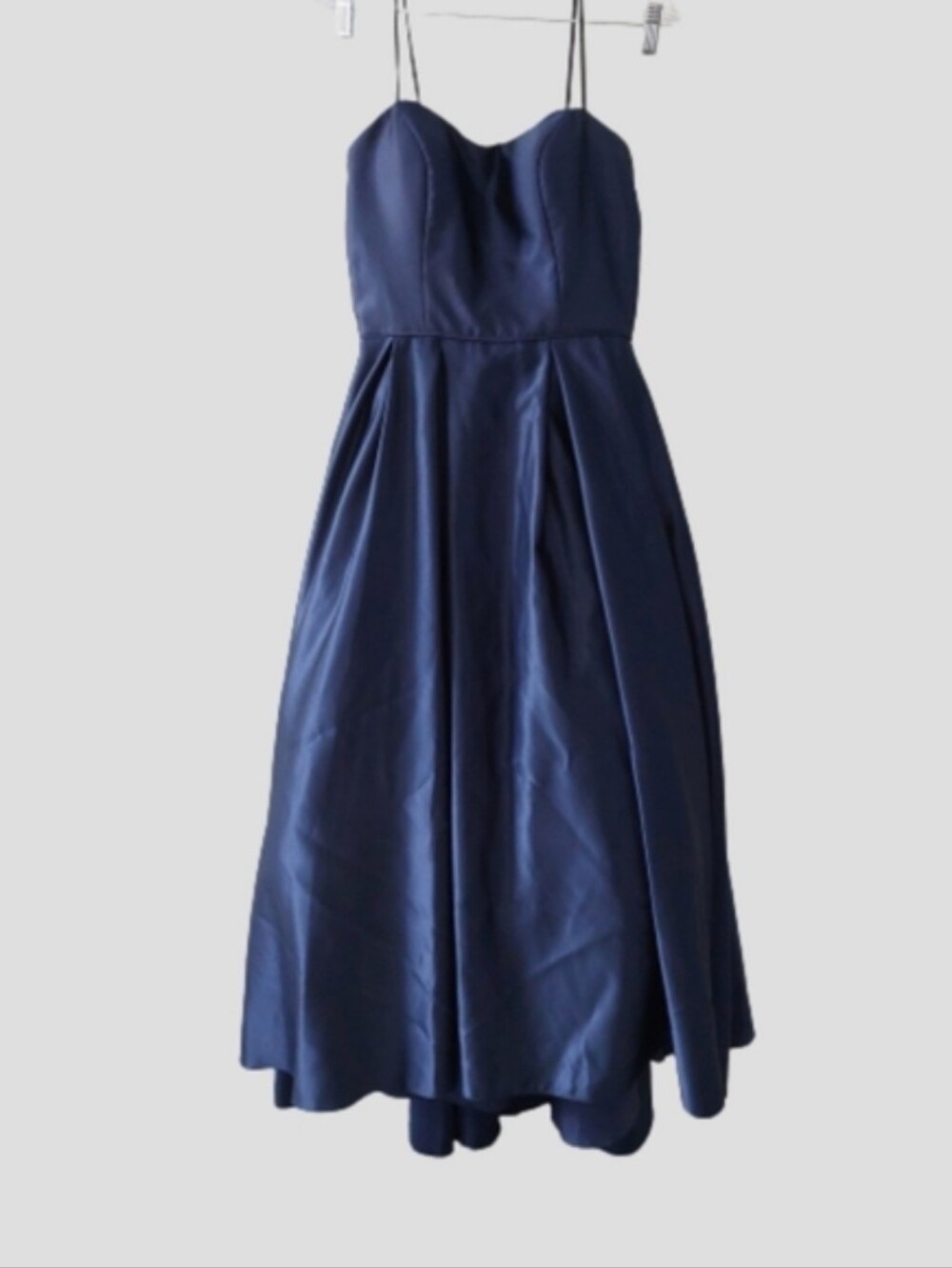 Betsy & Adam Dress Size 10 Navy Blue Strapless Tulle Underlay Small Train